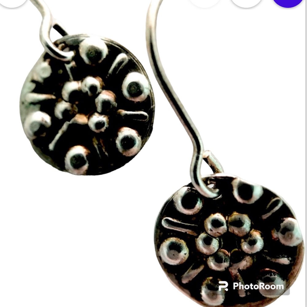 Flower Earrings Sterling Silver Lightweight Flower Dangle Petite